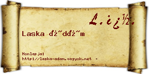 Laska Ádám névjegykártya